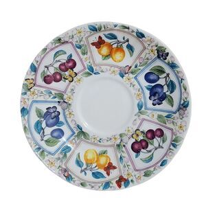 Roy Kirkham Prunus Jumbo Saucer Fine Bone China Cherries Peaches Plums 6.75"